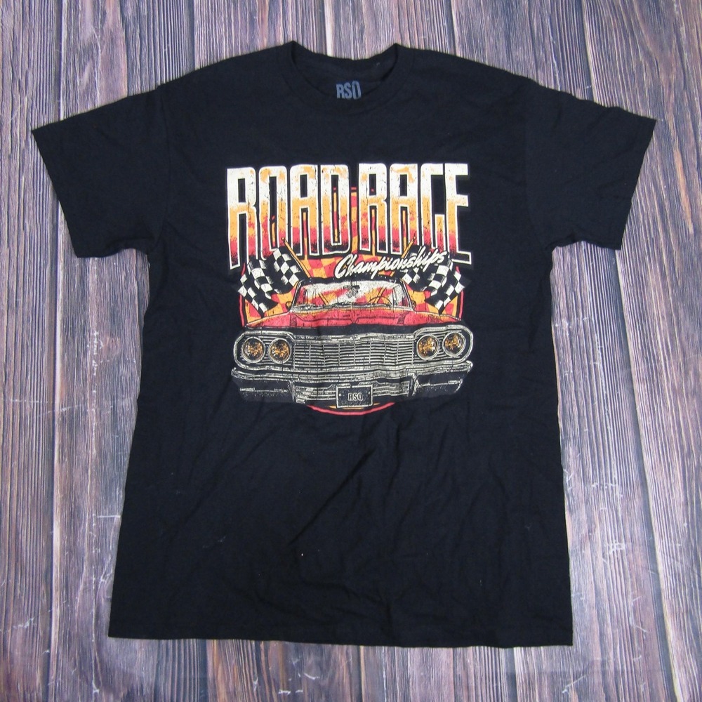 RSQ Collective Road Rage Shirt Mens Medium Black Car Racing Graphic Tee